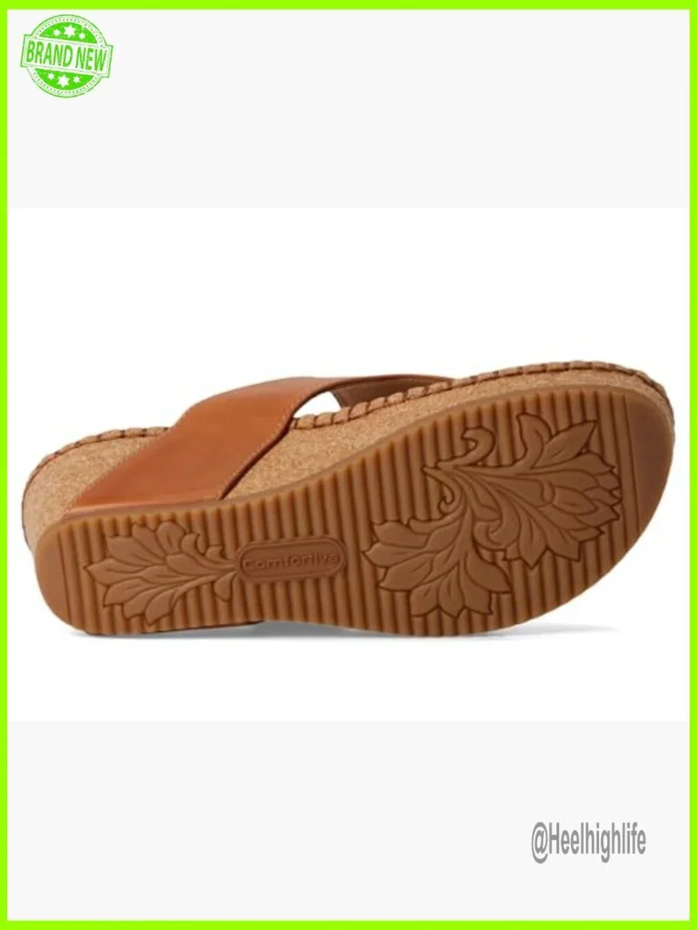 Leather Wedge Sandals with Cork Footbed, Adjustable Strap